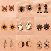 Halloween Skull Pumpkin Lantern Bat Earrings Wholesale Nihaowholesale main image 2