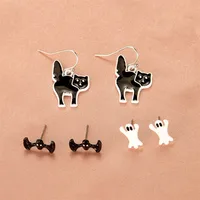 Halloween Skull Pumpkin Lantern Bat Earrings Wholesale Nihaowholesale sku image 17