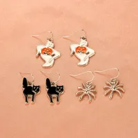 Halloween Skull Pumpkin Lantern Bat Earrings Wholesale Nihaowholesale sku image 18