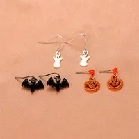 Halloween Skull Pumpkin Lantern Bat Earrings Wholesale Nihaowholesale sku image 20