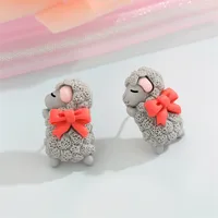Cartoon Brown Bear Elephant Resin Earrings Wholesale Nihaowholesale main image 4