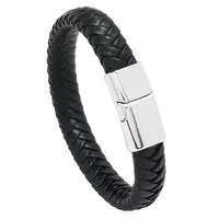 Wholesale Jewelry Solid Color Woven Magnet Buckle Leather Bracelet Nihaowholesale main image 4