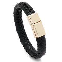 Wholesale Jewelry Solid Color Woven Magnet Buckle Leather Bracelet Nihaowholesale main image 5