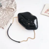 Wholesale Lip-shaped Glossy Messenger Chain Bag Nihaowholesale sku image 2