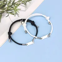 Wholesale Jewelry Heart-shaped Magnets Stainless Steel Couple Bracelet A Pair Set Nihaowholesale main image 1