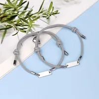 Wholesale Jewelry Heart-shaped Magnets Stainless Steel Couple Bracelet A Pair Set Nihaowholesale main image 3