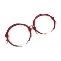 Wholesale Jewelry Heart-shaped Magnets Stainless Steel Couple Bracelet A Pair Set Nihaowholesale main image 5