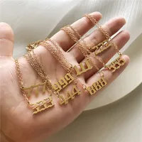 Simple Fashion Angel 000-999 Stainless Steel Number Necklace Wholesale Nihaowholesale main image 1