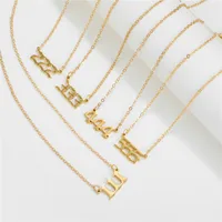 Simple Fashion Angel 000-999 Stainless Steel Number Necklace Wholesale Nihaowholesale main image 2