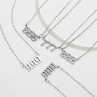 Simple Fashion Angel 000-999 Stainless Steel Number Necklace Wholesale Nihaowholesale main image 3