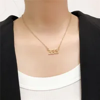 Simple Fashion Angel 000-999 Stainless Steel Number Necklace Wholesale Nihaowholesale main image 4