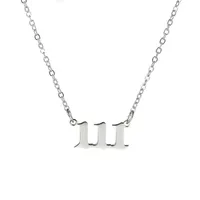 Simple Fashion Angel 000-999 Stainless Steel Number Necklace Wholesale Nihaowholesale main image 5