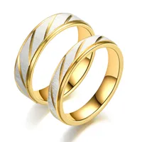 Fashion Golden Slash Stainless Steel Ring Wholesale Nihaowholesale main image 1
