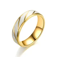 Fashion Golden Slash Stainless Steel Ring Wholesale Nihaowholesale main image 2