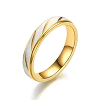 Fashion Golden Slash Stainless Steel Ring Wholesale Nihaowholesale main image 3