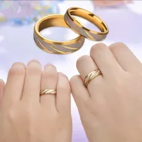 Fashion Golden Slash Stainless Steel Ring Wholesale Nihaowholesale main image 5