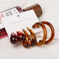Retro C-shape Transparent Earrings Set 3 Pairs Wholesale Nihaowholesale main image 3