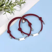 Wholesale Jewelry Heart-shaped Magnets Stainless Steel Couple Bracelet A Pair Set Nihaowholesale sku image 3