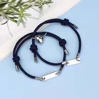 Wholesale Jewelry Heart-shaped Magnets Stainless Steel Couple Bracelet A Pair Set Nihaowholesale sku image 5