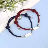 Wholesale Jewelry Heart-shaped Magnets Stainless Steel Couple Bracelet A Pair Set Nihaowholesale sku image 9