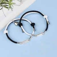 Wholesale Jewelry Heart-shaped Magnets Stainless Steel Couple Bracelet A Pair Set Nihaowholesale sku image 10