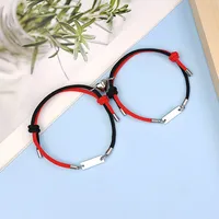 Wholesale Jewelry Heart-shaped Magnets Stainless Steel Couple Bracelet A Pair Set Nihaowholesale sku image 11