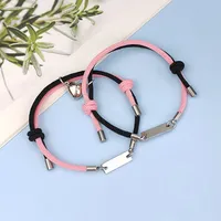 Wholesale Jewelry Heart-shaped Magnets Stainless Steel Couple Bracelet A Pair Set Nihaowholesale sku image 12