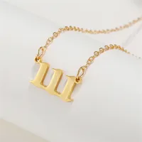 Simple Fashion Angel 000-999 Stainless Steel Number Necklace Wholesale Nihaowholesale sku image 1