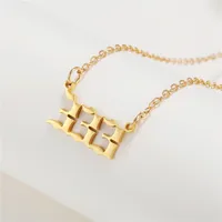 Simple Fashion Angel 000-999 Stainless Steel Number Necklace Wholesale Nihaowholesale sku image 12