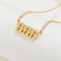 Simple Fashion Angel 000-999 Stainless Steel Number Necklace Wholesale Nihaowholesale sku image 15