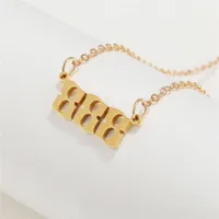 Simple Fashion Angel 000-999 Stainless Steel Number Necklace Wholesale Nihaowholesale sku image 16