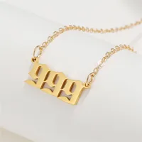 Simple Fashion Angel 000-999 Stainless Steel Number Necklace Wholesale Nihaowholesale sku image 17