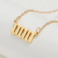 Simple Fashion Angel 000-999 Stainless Steel Number Necklace Wholesale Nihaowholesale sku image 18