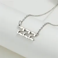 Simple Fashion Angel 000-999 Stainless Steel Number Necklace Wholesale Nihaowholesale sku image 3