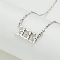 Simple Fashion Angel 000-999 Stainless Steel Number Necklace Wholesale Nihaowholesale sku image 4
