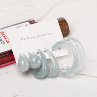 Retro C-shape Transparent Earrings Set 3 Pairs Wholesale Nihaowholesale sku image 4