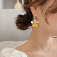 Wholesale Fashion Candy Color Handmade Beads Five-petal Flower Earrings Nihaowholesale main image 4