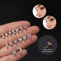Nose Rings & Studs Fashion Flower 316L Stainless Steel  Copper Plating main image 2