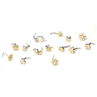 Nose Rings & Studs Fashion Flower 316L Stainless Steel  Copper Plating main image 1