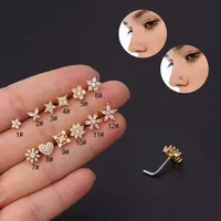 Nose Rings & Studs Fashion Flower 316L Stainless Steel  Copper Plating main image 1