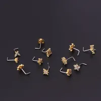 Nose Rings & Studs Fashion Flower 316L Stainless Steel  Copper Plating main image 3