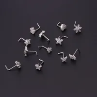 Nose Rings & Studs Fashion Flower 316L Stainless Steel  Copper Plating main image 4