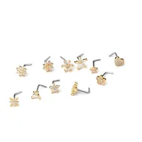 Nose Rings & Studs Fashion Flower 316L Stainless Steel  Copper Plating main image 5
