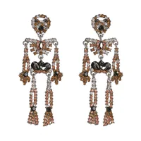 Fashion Skeleton Diamond Alloy Acrylic Earrings Ear Studs main image 2