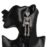 Fashion Skeleton Diamond Alloy Acrylic Earrings Ear Studs main image 3