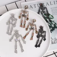 Fashion Skeleton Diamond Alloy Acrylic Earrings Ear Studs main image 4