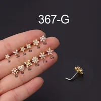 Nose Rings & Studs Fashion Flower 316L Stainless Steel  Copper Plating sku image 8