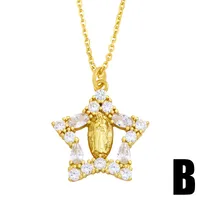Fashion Heart Copper 18k Gold Plated Pendant Necklace In Bulk sku image 1