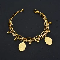 Fashion Geometric 304 Stainless Steel 18K Gold Plated No Inlaid Bracelets In Bulk sku image 1