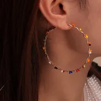 Fashion Beads Round Bohemian Big Earrings Wholesale Nihaowholesale main image 3